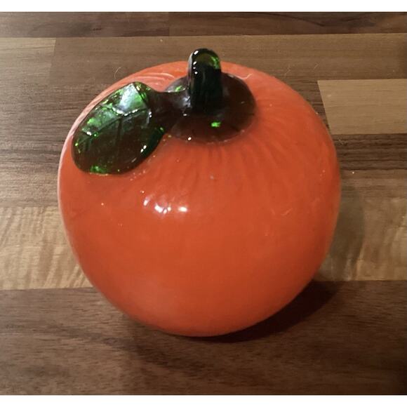 Vintage Glass Orange Fruit Hand Blown Mid Century Murano Style - Picture 8 of 8